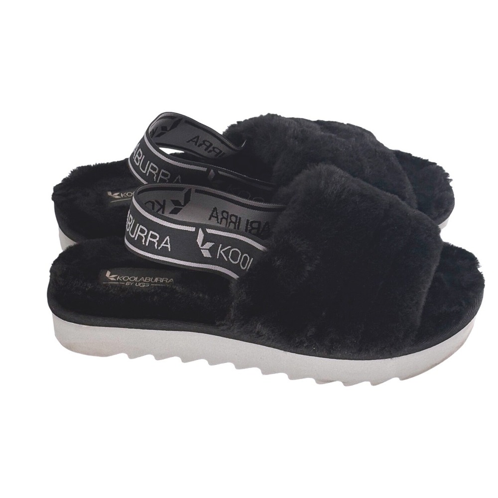 Koolaburra by Ugg Sandals Fuzz'n II Women Size 6 Black